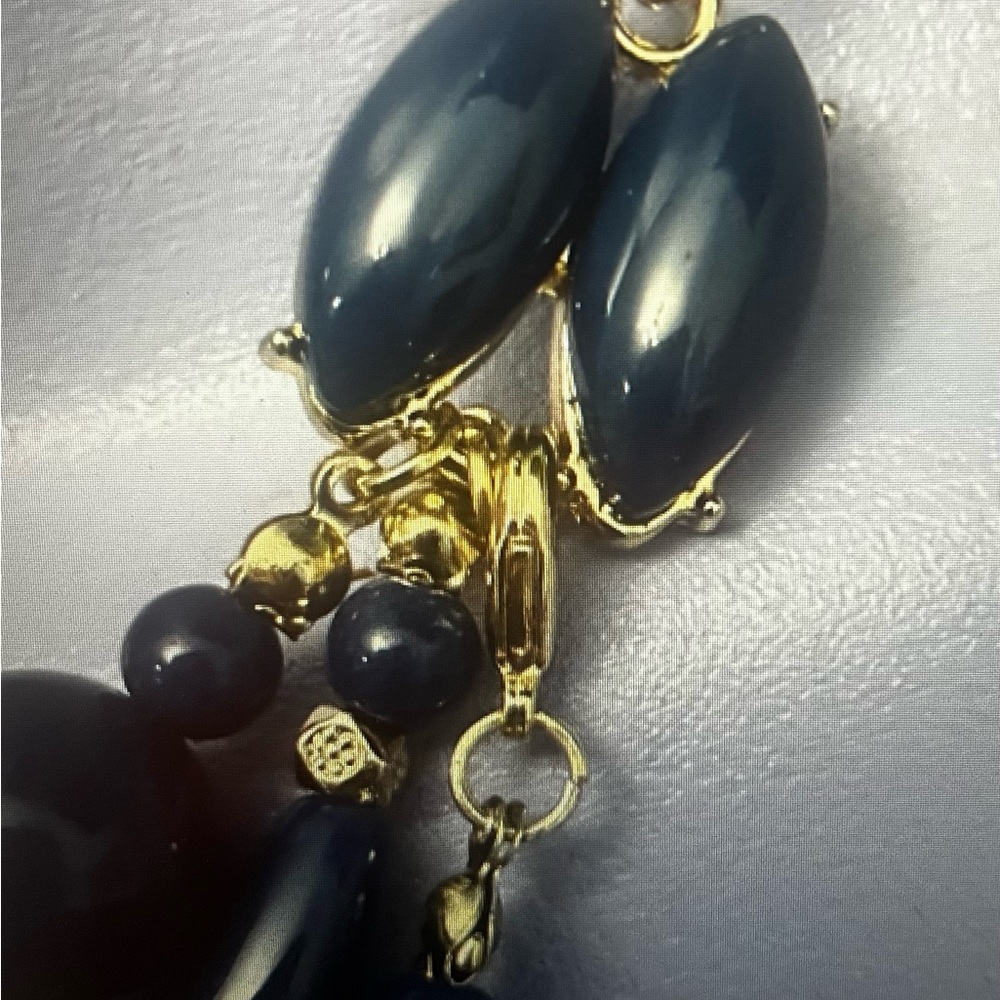 Premier Designs NWT In the Navy Beaded Necklace with Gold Accents - Picture 14 of 15